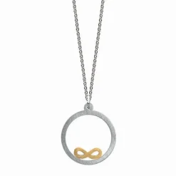 Noën – Intention halssmykke i sølv med symbol i 14k gult gull – Infinity