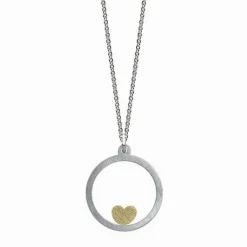 Noën – Intention halssmykke i sølv med symbol i 14k gult gull gull – Love