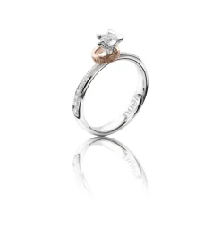 Noën – Love 4 ring i hvitt gull med en ring av rosegull og diamanter, 0,40ct TW/VS