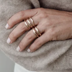 Noën – Ring i matt forgyldt sølv, 3
