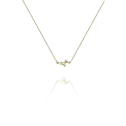 Noën – Sparkle halssmykke i 14k gult gull med diamanter