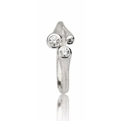 Noën – Twist ring i 14k hvitt gull med diamanter, 0,19ct TW/VS