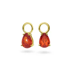 Nora Mørk by Gulldia – Drop charms i forgylt sølv, orange zirkonia