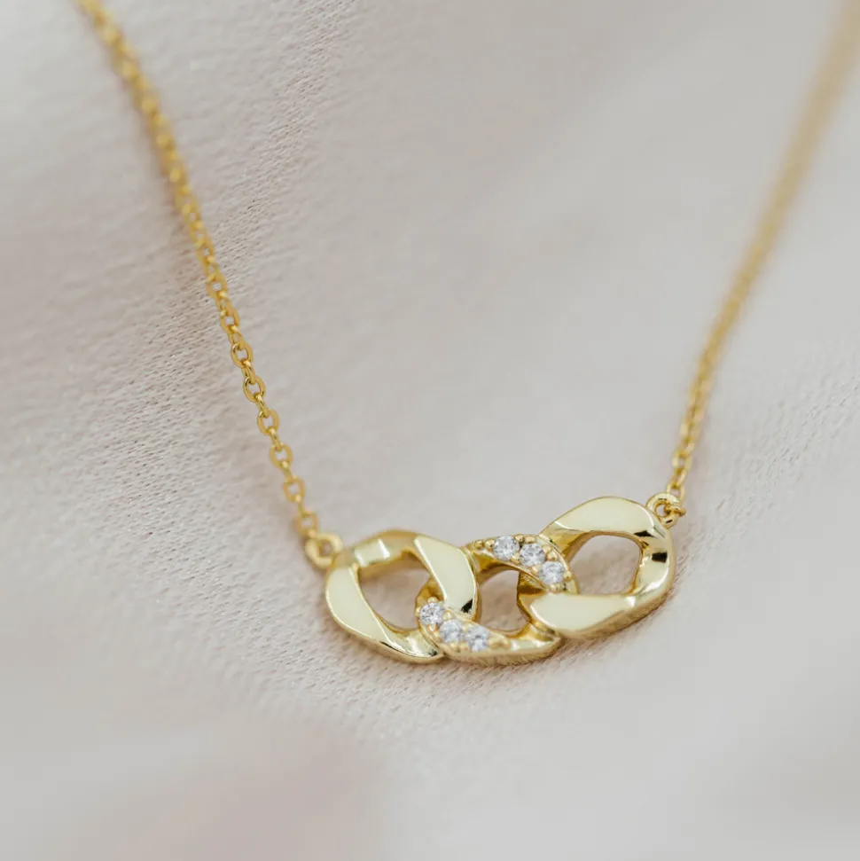 Nora Mørk by Gulldia – Halssmykke i forgylt sølv med zirkonia