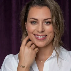 Nora Mørk by Gulldia – Øreringer i forgylt sølv med zirkonia