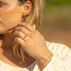 Nora Mørk by Gulldia – Ring i forgylt sølv med orange zirkonia