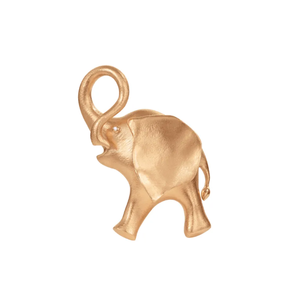 OLE LYNGGAARD COPENHAGEN – Elephant brosje i 18k gult gull og diamant