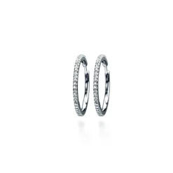 OLE LYNGGAARD COPENHAGEN – Love Band stor øreringer i hvitt gull med 0,82 ct diamanter