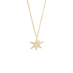 OLE LYNGGAARD COPENHAGEN – Funky Stars halssmykke i 18k gult gull med 0,21ct diamanter