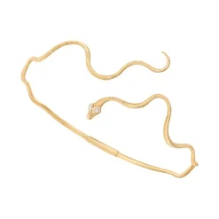 OLE LYNGGAARD COPENHAGEN – Snakes halsring/chocker i gult gull med 0,08 ct diamanter