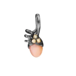 OLE LYNGGAARD COPENHAGEN – Lotus Spire mini vedheng i sølv med rosa månestein og diamant