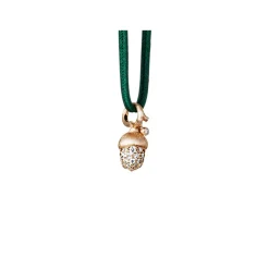 OLE LYNGGAARD COPENHAGEN – Forest Acorn lite vedheng i gull med 0,36 ct diamanter