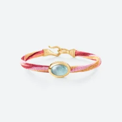 OLE LYNGGAARD COPENHAGEN – Life armbånd med 18k gult gull lås og aquamarine – Berry – 6mm