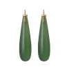 OLE LYNGGAARD COPENHAGEN – Design drop vedheng i gult gull med serpentin cabochon