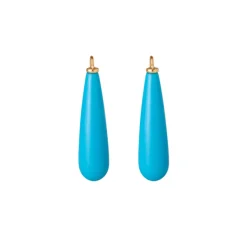 OLE LYNGGAARD COPENHAGEN – Design drop vedheng i gult gull med turkis cabochon