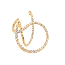 OLE LYNGGAARD COPENHAGEN – Twisted Love Bands ørepynt i 18k gult gull med brillianter – Selges enkeltvis