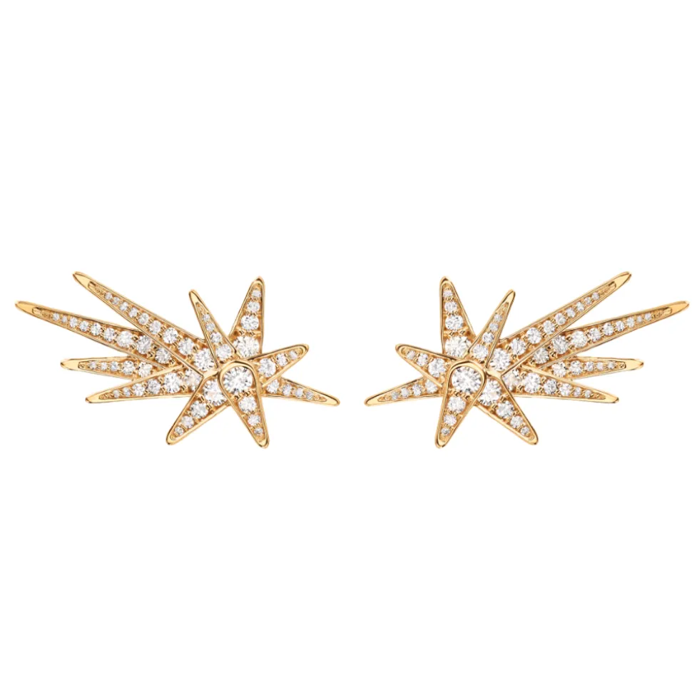 OLE LYNGGAARD COPENHAGEN – Funky Shooting Stars ørepynt i 18k gult gull med 0,54ct diamanter – Par
