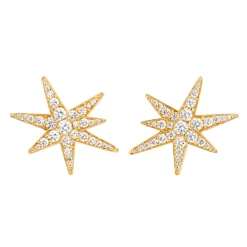 OLE LYNGGAARD COPENHAGEN – Funky Stars ørepynt i 18k gult gull med 0,36ct diamanter – Medium