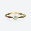 OLE LYNGGAARD COPENHAGEN – Life armbånd med 18k gult gull lås og aquamarine – Plum – 6mm