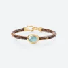 OLE LYNGGAARD COPENHAGEN – Life armbånd med 18k gult gull lås og aquamarine – Velvet – 6mm