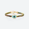 OLE LYNGGAARD COPENHAGEN – Life armbånd med 18k gult gull lås og evil eye – Plum – 6mm