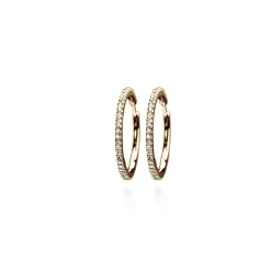 OLE LYNGGAARD COPENHAGEN – Love Band stor øreringer i gult gull med 0,82 ct diamanter