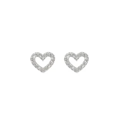 OLE LYNGGAARD COPENHAGEN – Heart ørepynt i hvitt gull med 0,32 ct diamanter