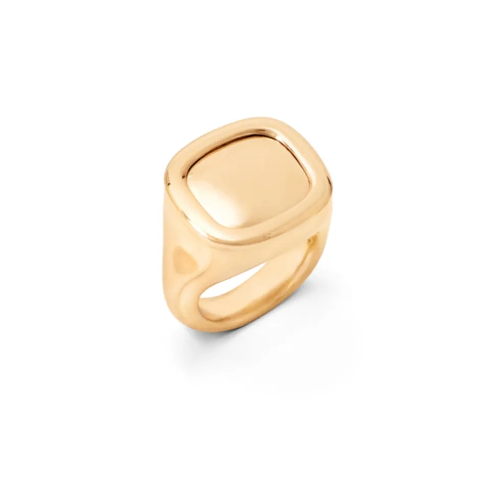 OLE LYNGGAARD COPENHAGEN – Cushion ring i gult gull – kan graveres