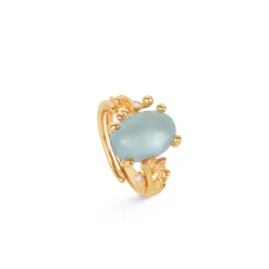OLE LYNGGAARD COPENHAGEN – BoHo – Ring Liten – 18k gult gull med akvamarin og 0,02 ct diamanter