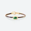 OLE LYNGGAARD COPENHAGEN – Life armbånd med 18k gult gull lås og malakitt – Velvet – 4,5mm