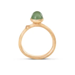 OLE LYNGGAARD COPENHAGEN – Lotus ring nr. 0 i gult gull med serpentine