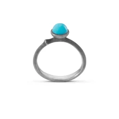 OLE LYNGGAARD COPENHAGEN – Lotus ring nr. 0 i sølv med turkis
