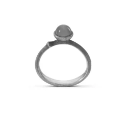 OLE LYNGGAARD COPENHAGEN – Lotus ring nr. 0 i sølv med grå månestein