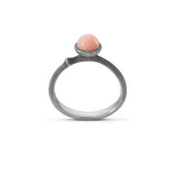 OLE LYNGGAARD COPENHAGEN – Lotus ring nr. 0 i sølv med rosa Opal