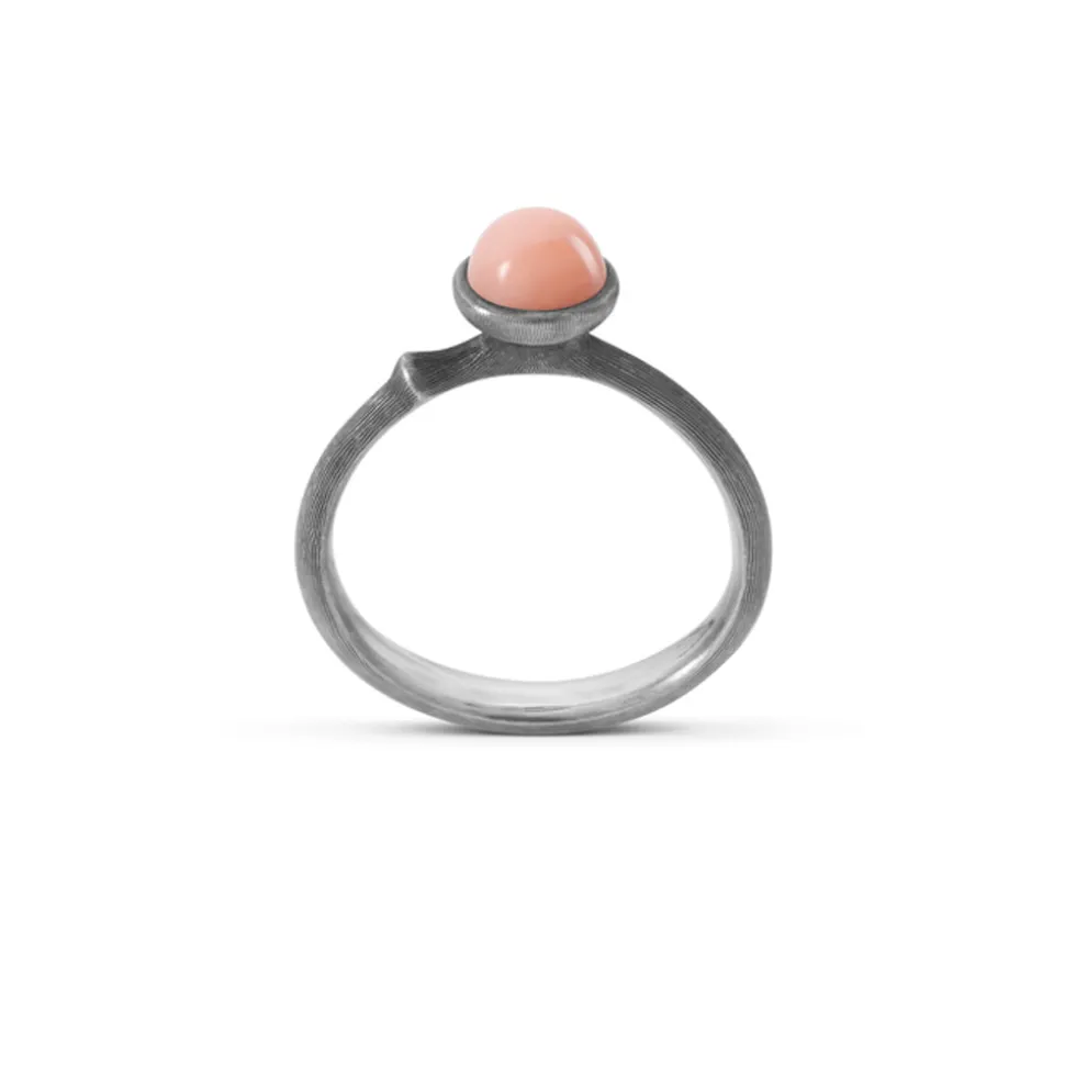 OLE LYNGGAARD COPENHAGEN – Lotus ring nr. 0 i sølv med rosa Opal