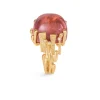 OLE LYNGGAARD COPENHAGEN – BoHo – Ring Stor – 18k gult gull med lys cerise turmalin og 0,06 ct diamanter