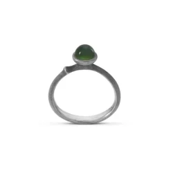 OLE LYNGGAARD COPENHAGEN – Lotus ring nr. 0 i sølv med serpentin
