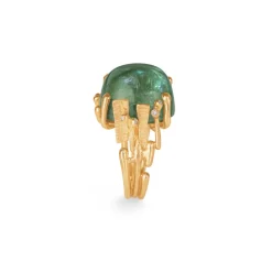 OLE LYNGGAARD COPENHAGEN – BoHo – Ring Stor – 18k gult gull med lysegrønn turmalin og 0,06 ct diamanter