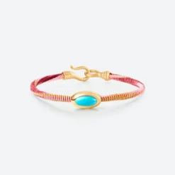 OLE LYNGGAARD COPENHAGEN – Life armbånd med 18k gult gull lås og turkis – Berry – 4,5mm