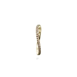 OLE LYNGGAARD COPENHAGEN – Love Band Curved ring i gult gull og 0,40 ct brune diamanter