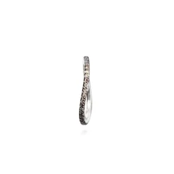 OLE LYNGGAARD COPENHAGEN – Love Band Curved ring i hvitt gull og 0,40 ct brune diamanter
