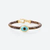 OLE LYNGGAARD COPENHAGEN – Life armbånd med 18k gult gull lås og evil eye – Velvet – 6mm