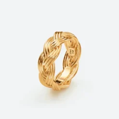OLE LYNGGAARD COPENHAGEN – Braided ring liten – 18k gult gull