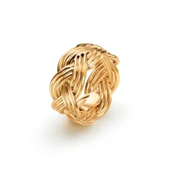 OLE LYNGGAARD COPENHAGEN – Braided ring stor – 18k gult gull