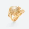 OLE LYNGGAARD COPENHAGEN – Snakes ring i gult gull med rutilkvarts og 0,04 ct diamanter