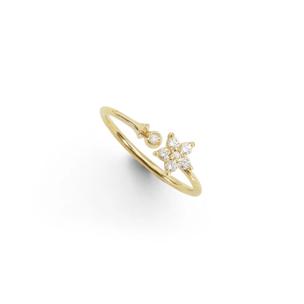 OLE LYNGGAARD COPENHAGEN – Shooting Stars ring i gult gull med 0,11 ct diamanter