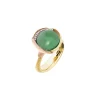 OLE LYNGGAARD COPENHAGEN – Lotus ring nr 3 i gult gull med 13 diamanter og serpentine