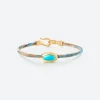 OLE LYNGGAARD COPENHAGEN – Life armbånd med 18k gult gull lås og turkis – Cornflower – 4,5mm