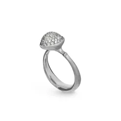 OLE LYNGGAARD COPENHAGEN – Lotus medium ring i hvitt gull pavert med 0,40 ct diamanter