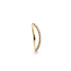 OLE LYNGGAARD COPENHAGEN – Love Band curved ring i gult gull med 0,40 ct diamanter